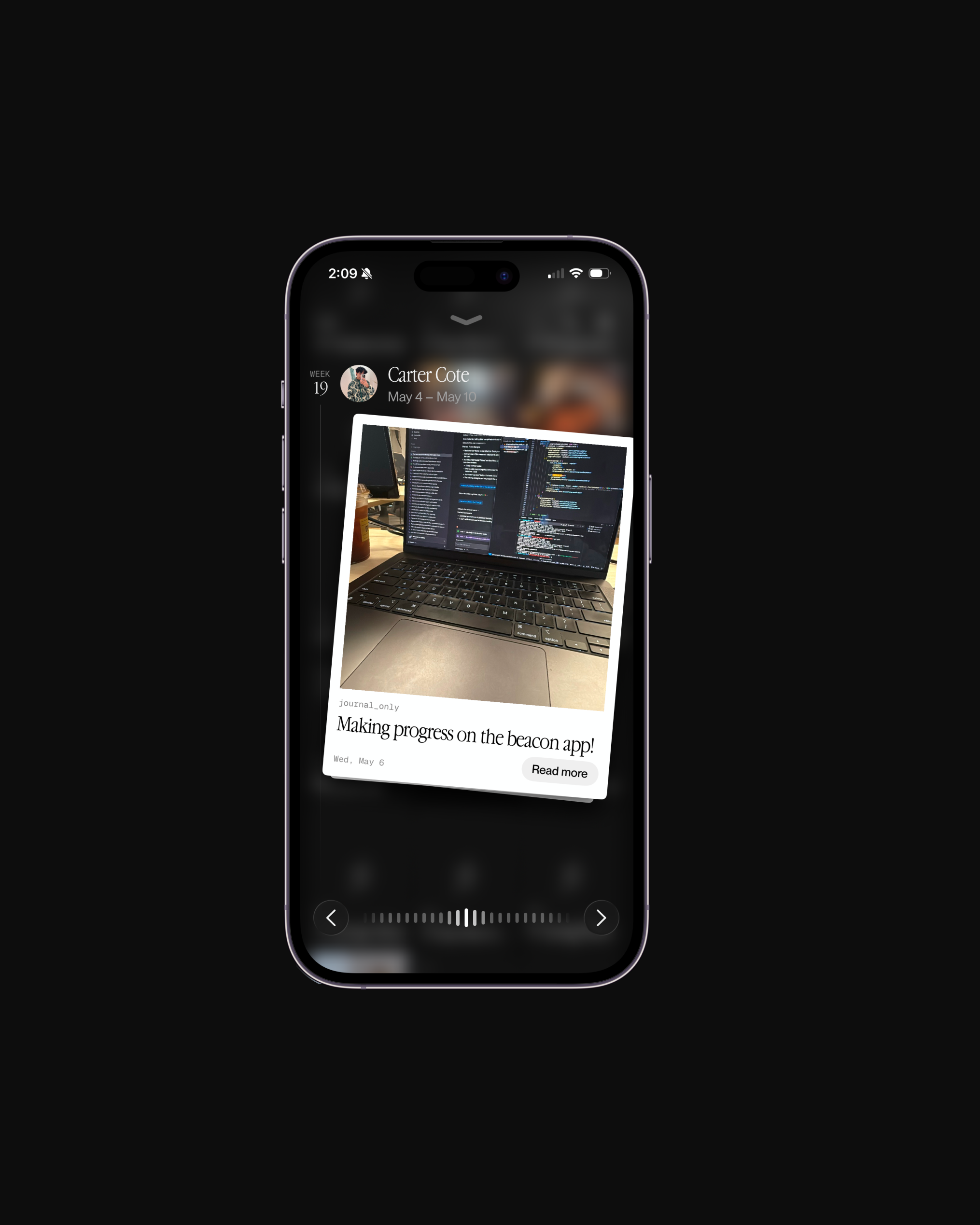 Progress timeline in Beacon