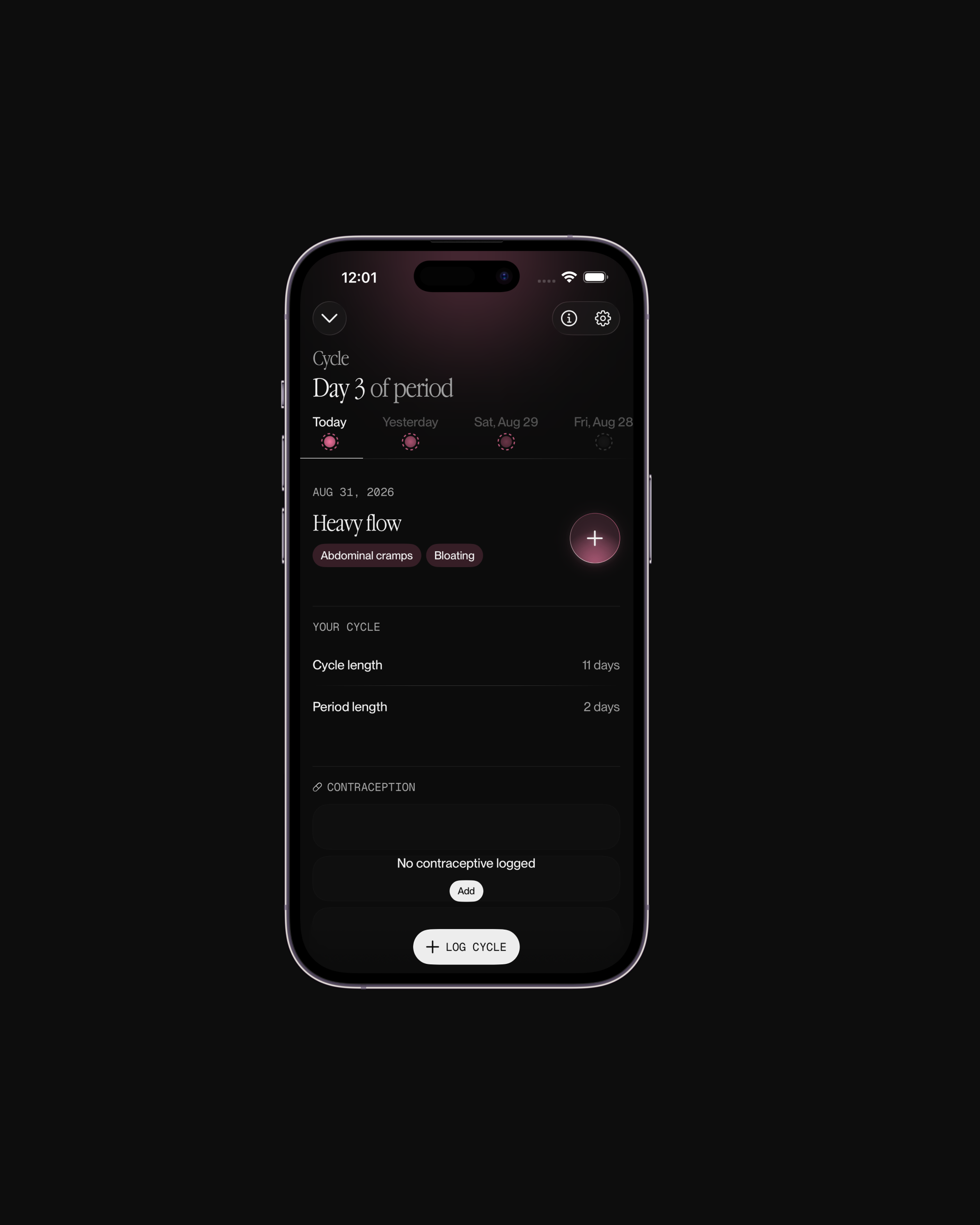 Cycle tracking in Beacon